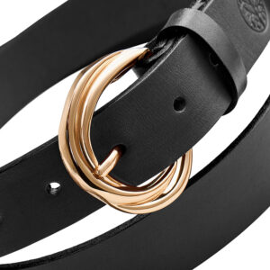 skórzany pasek damski gaia czarny, 75