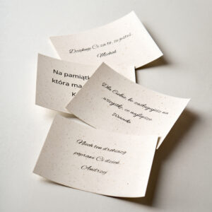 bilecik z własną dedykacją usługa