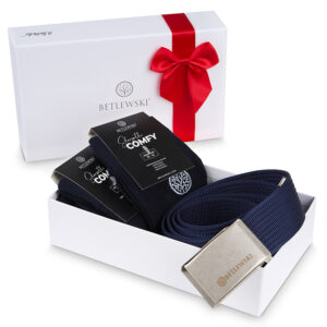 zestaw prezentowy dla mężczyzny ze skarpetkami i paskiem 39 42
