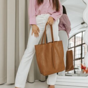 skórzana duża torebka shopper tessa