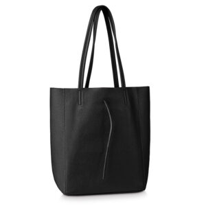 skórzana duża torebka shopper tessa czarny