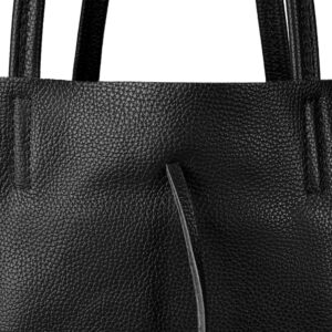 skórzana duża torebka shopper tessa czarny