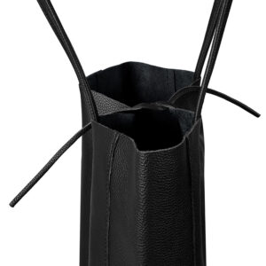 skórzana duża torebka shopper tessa czarny