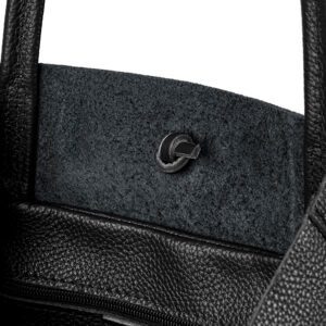 skórzana duża torebka shopper tessa czarny