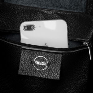 skórzana duża torebka shopper tessa czarny