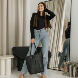 skórzana duża torebka shopper tessa