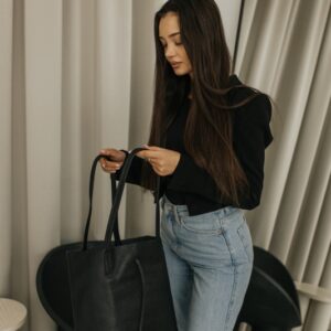skórzana duża torebka shopper tessa
