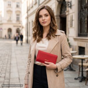 duży portfel damski ze skóry saffiano