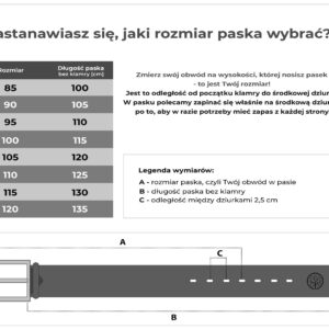 pasek skórzany z klamrą bez niklu standard