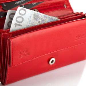 Portfel damski BASIC czerwony Betlewski BPD-DZ-10